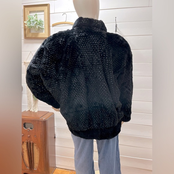 GALERIE DE LA FOURRURE Black Rabbit Fur Coat - Size M - Picture 16 of 16